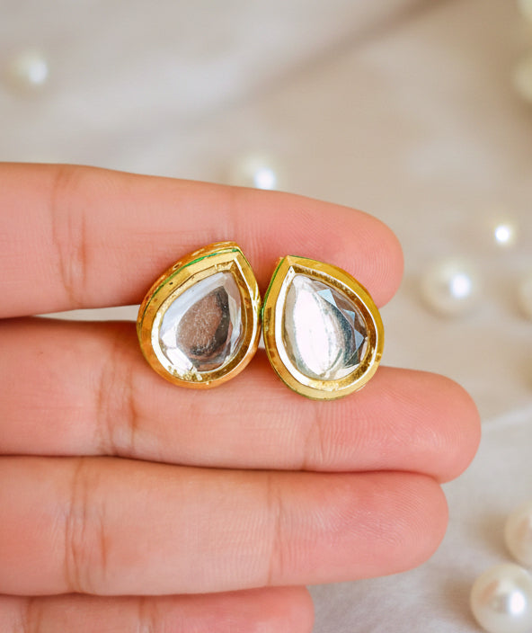 Meenakari Drop Shape Kundan Earring