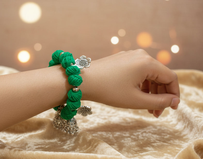 Adjustable Cotton Beads Bracelet