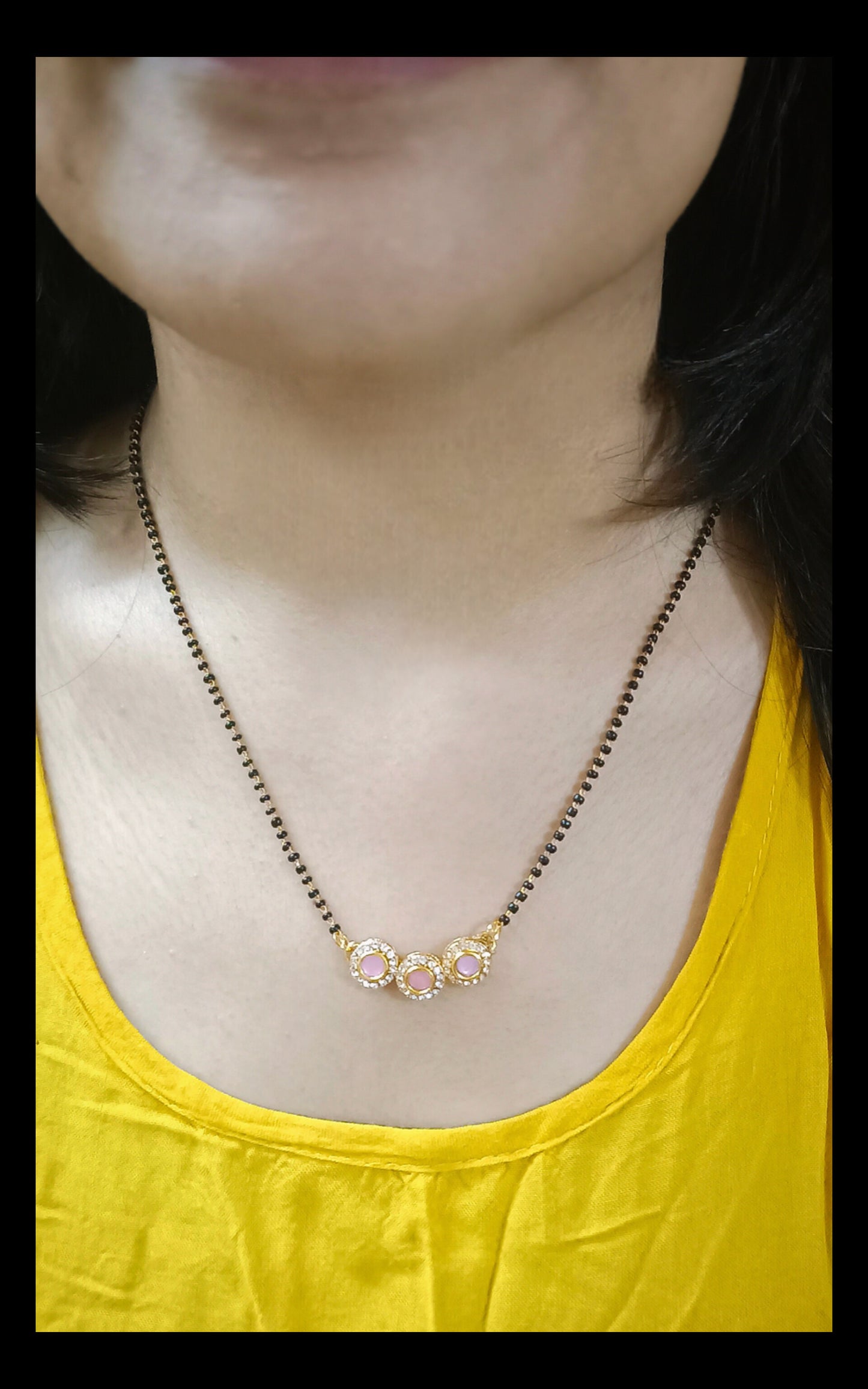 Beautiful Monalisa Kundan Pendant Mangalsutra