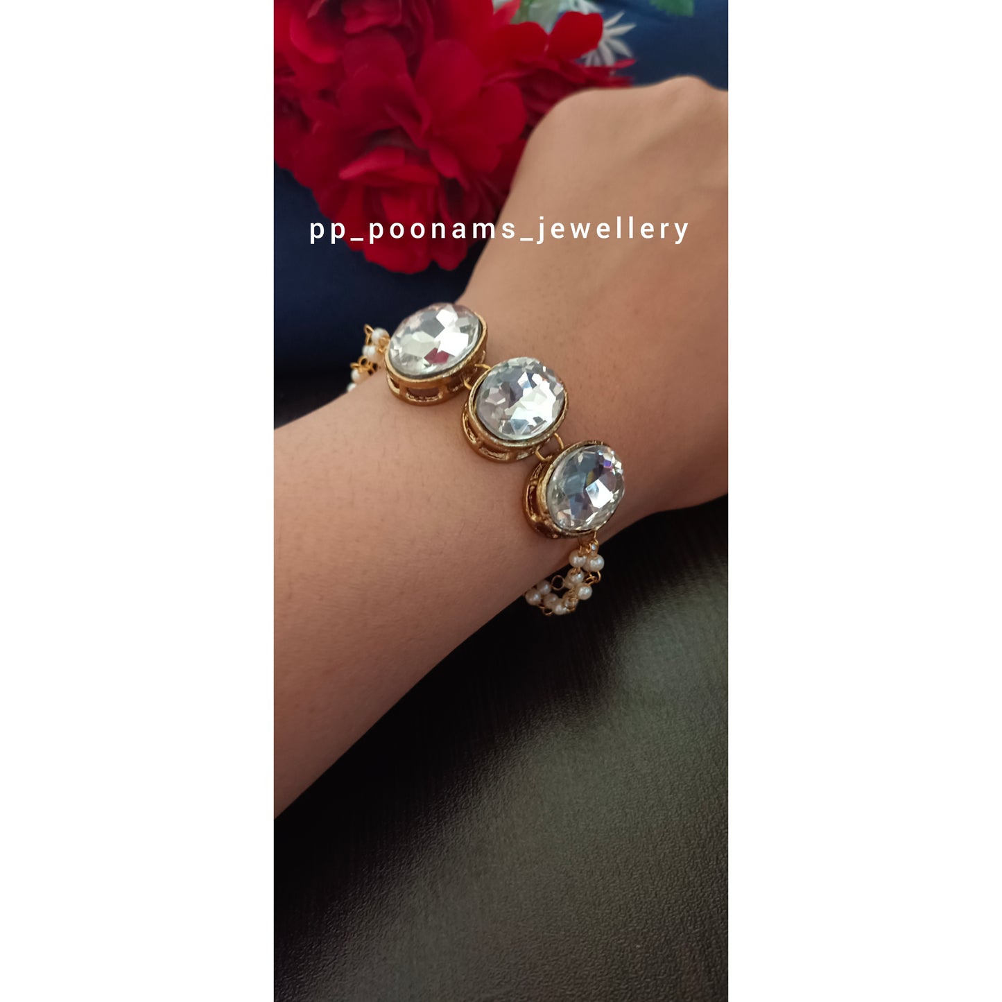 Delegate Crystal Kundan Loreal Bracelet