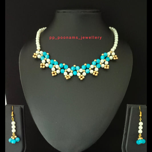 Artificial Beads Beaded Necklace Set