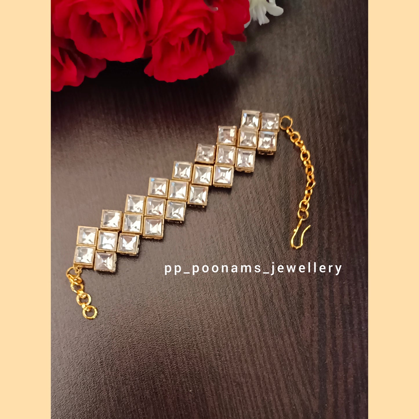 Elegant Crystal Kundan Bracelet