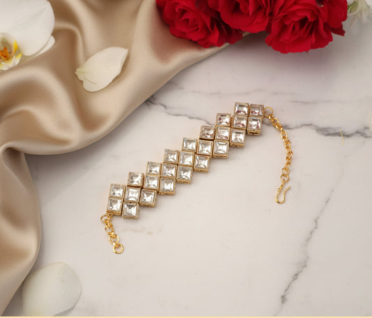 Elegant Crystal Kundan Bracelet