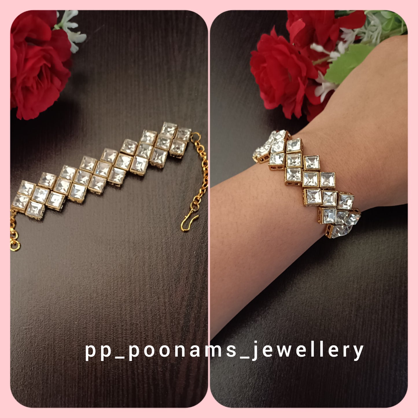 Elegant Crystal Kundan Bracelet