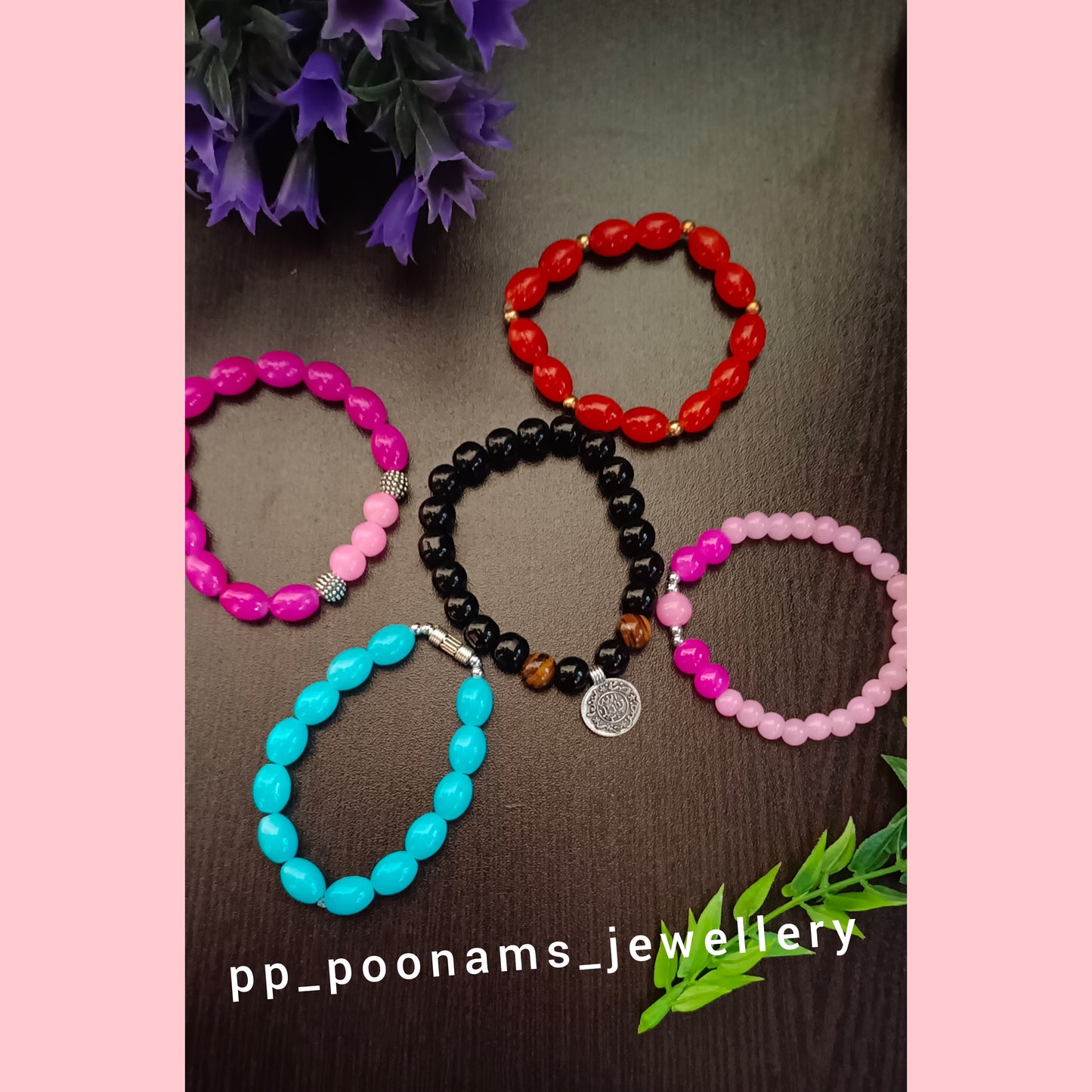 Combo of 5- Elastic Colorful Bracelets