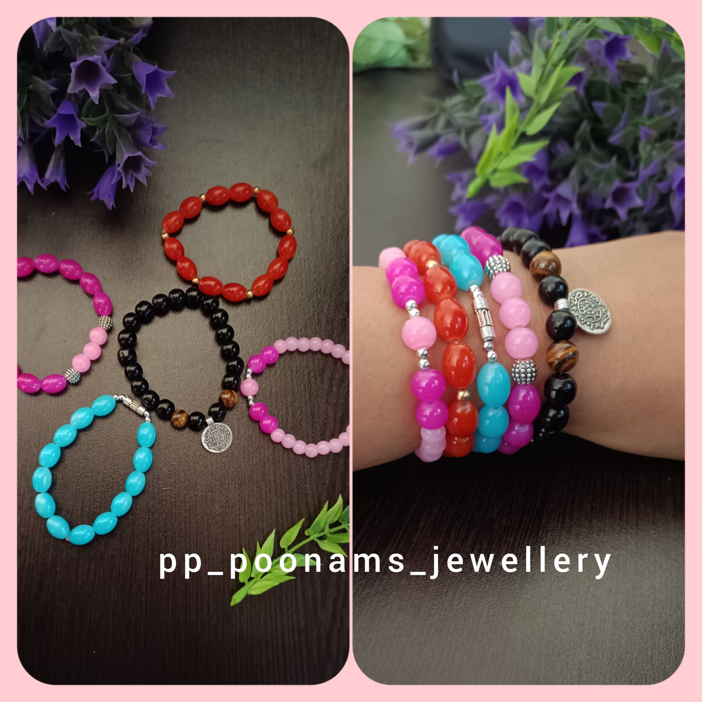 Combo of 5- Elastic Colorful Bracelets