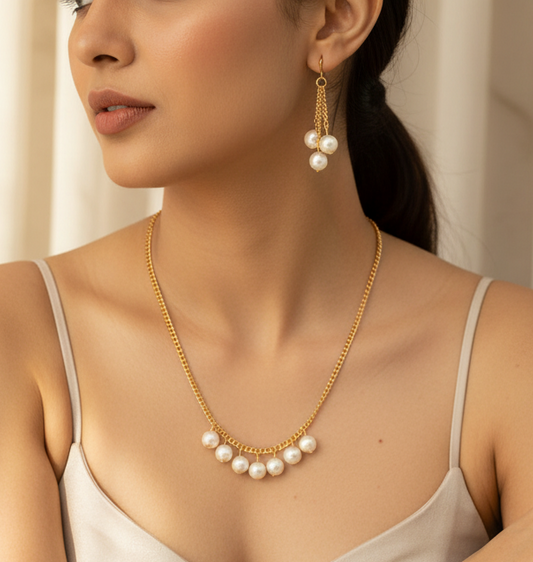 Gold- Plated Chain Necklace Set