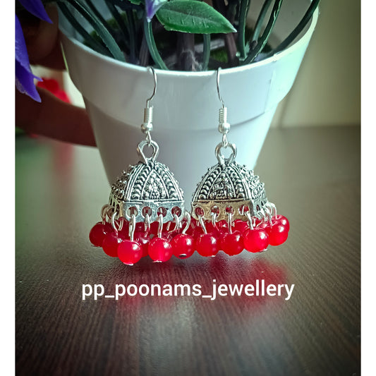 Oxidised Silver Plated Jhumkas