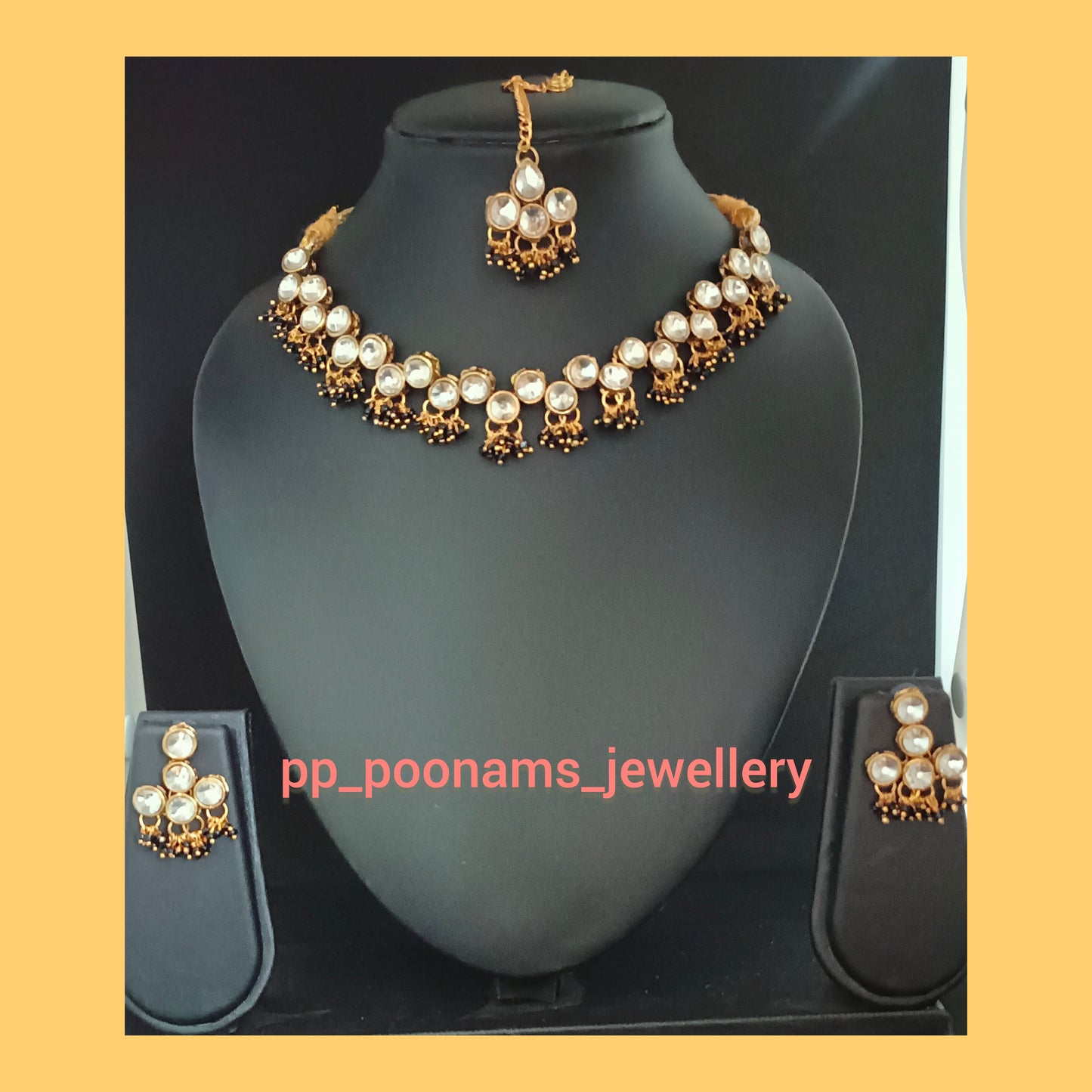 Crystal Kundan Necklace Set