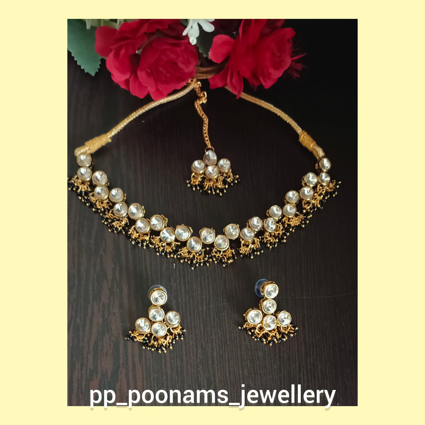 Crystal Kundan Necklace Set