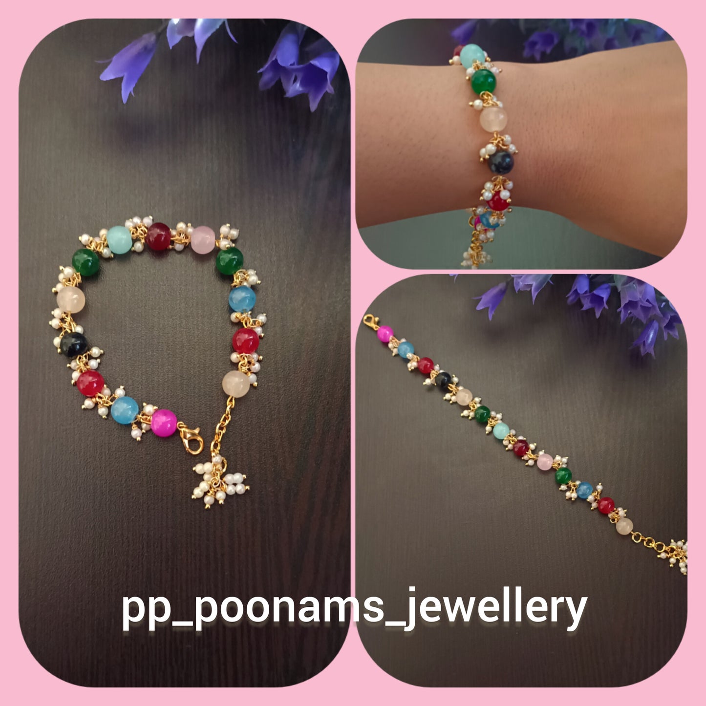 Mixture of Colorful Beads & Loreal Gold Plated Bracelet