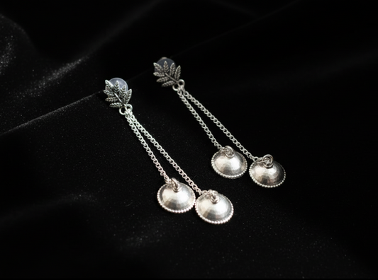 Oxidised Silver Plated Chain Earring