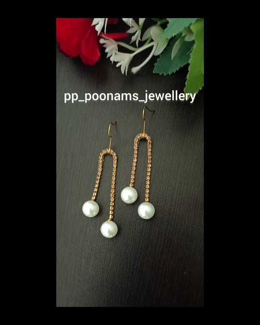 Simple Kundan Chain Earring