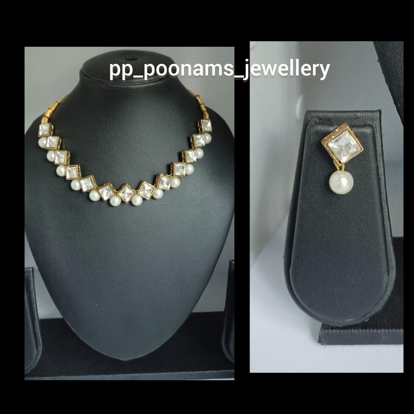 Crystal Kundan Necklace Set