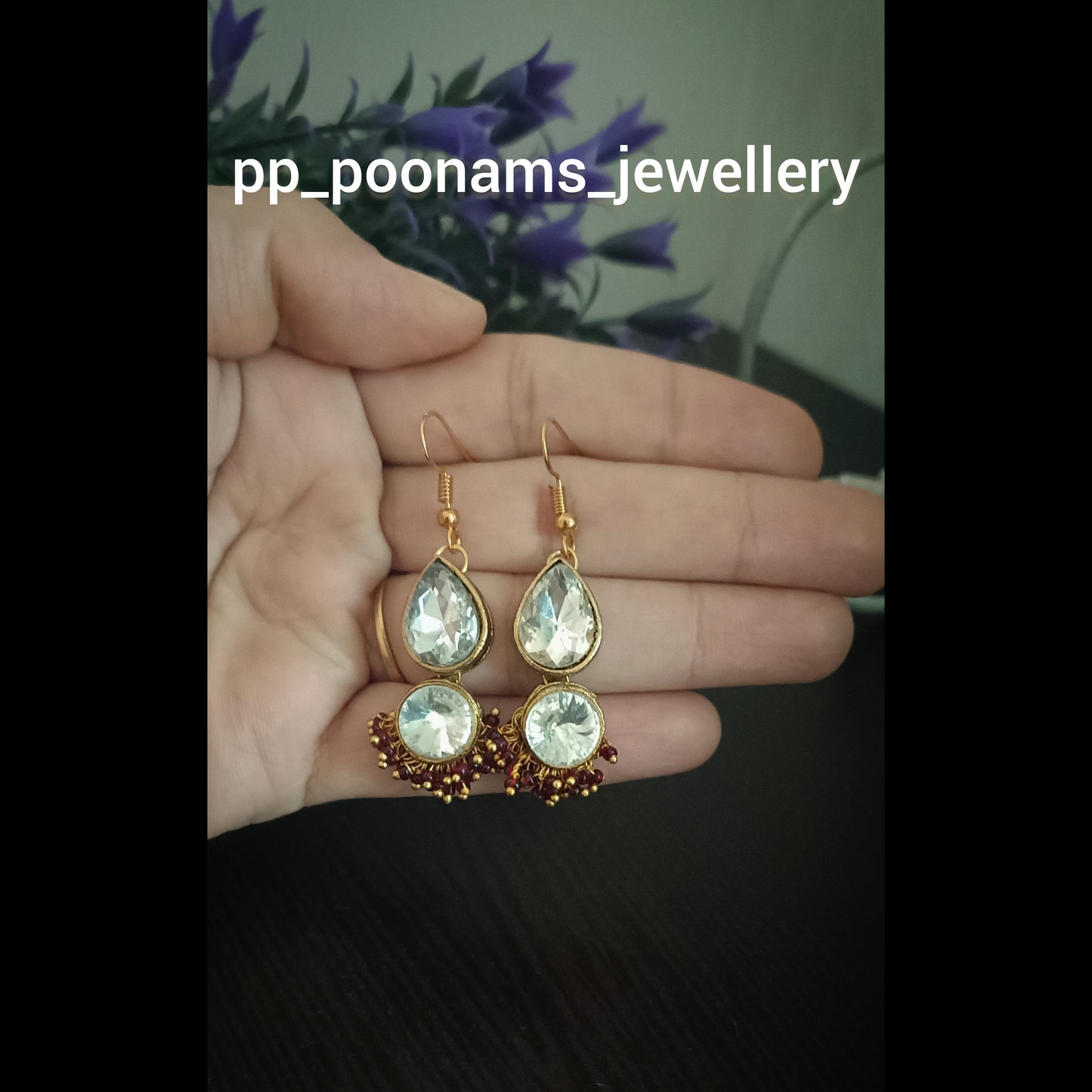 Crystal Kundan Earring