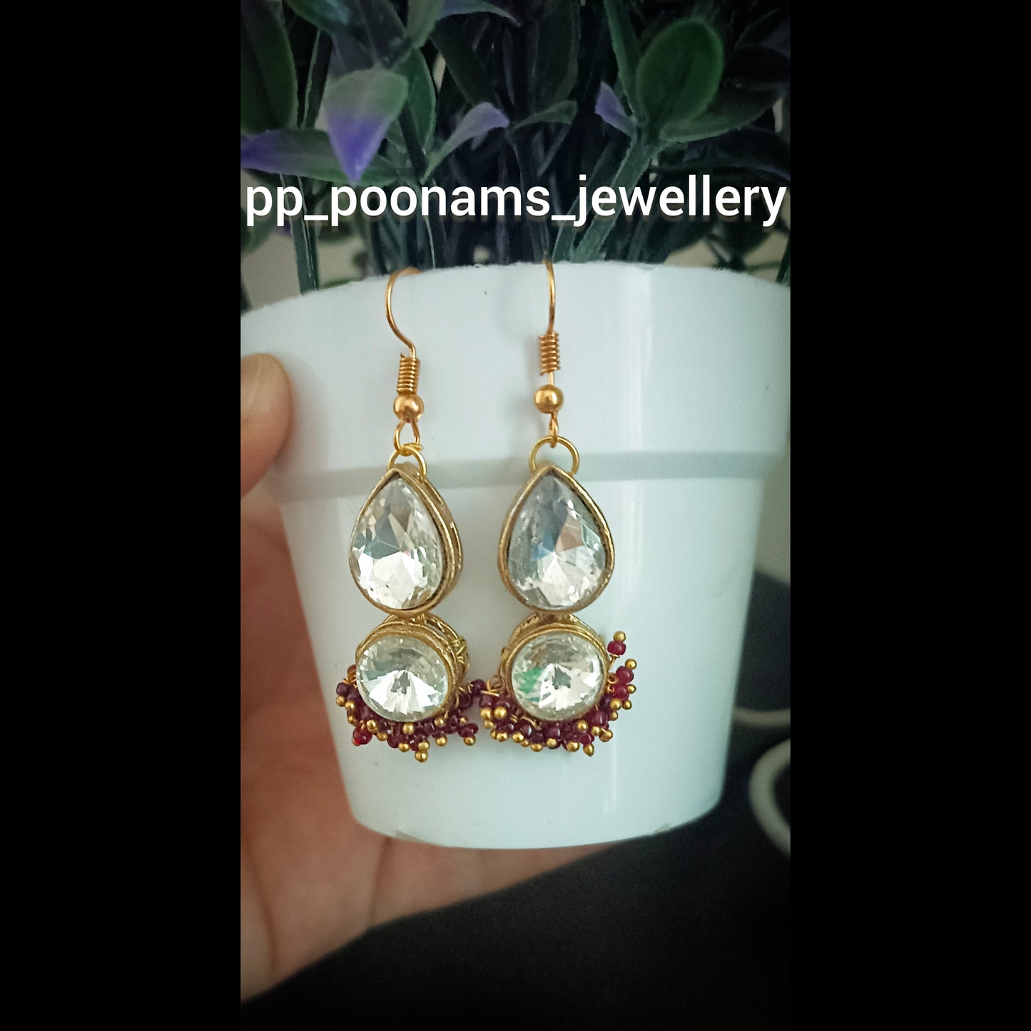 Crystal Kundan Earring