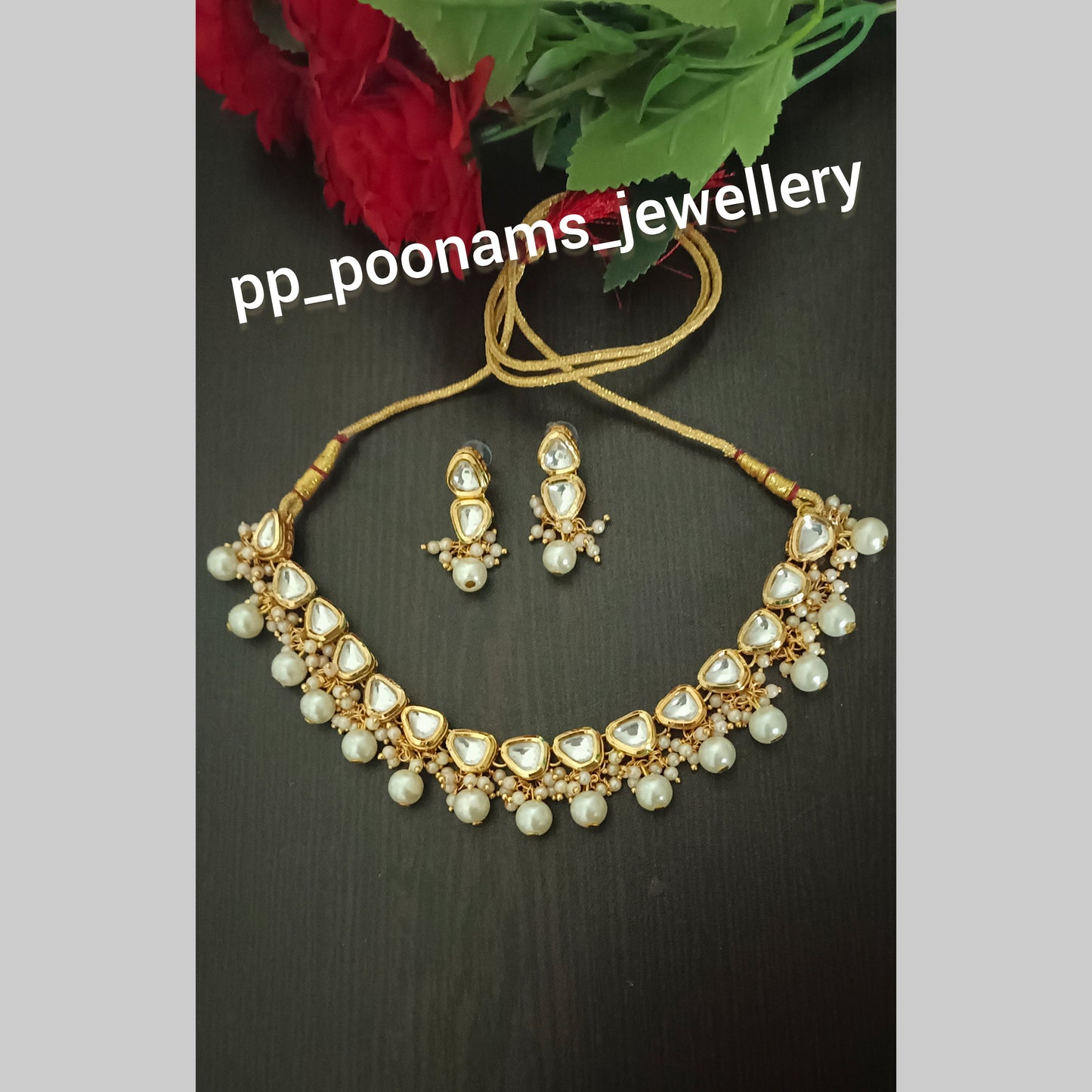 Gold-Plated Kundan Necklace Set