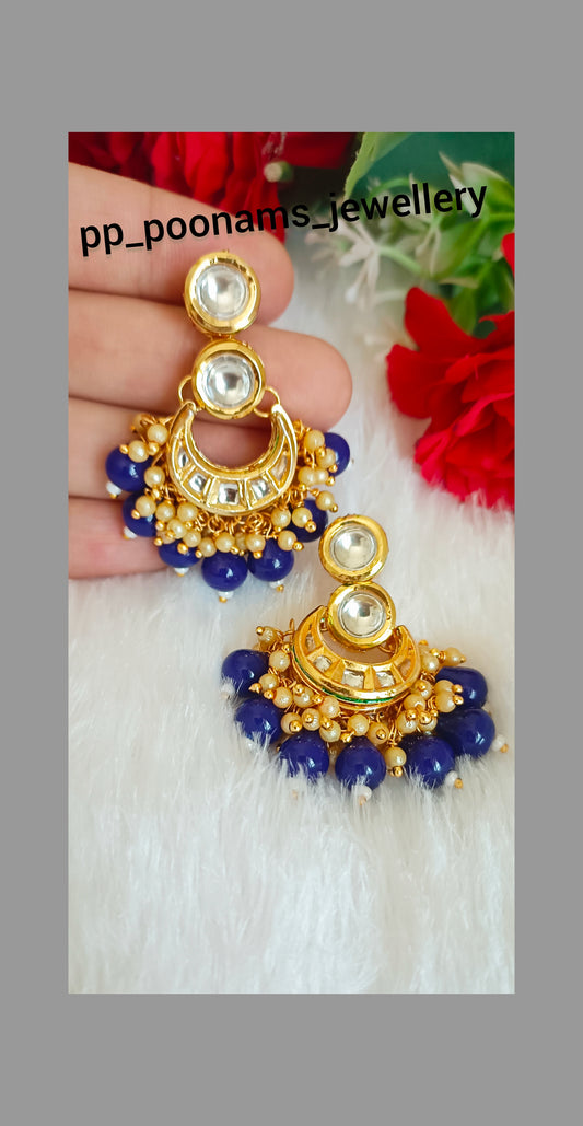 Meenakari Kundan Chandbali Earring