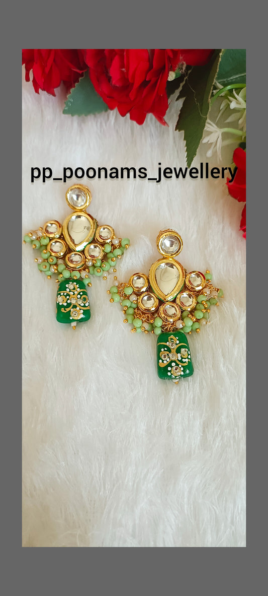 V-Shape Meenakari Kundan Earring