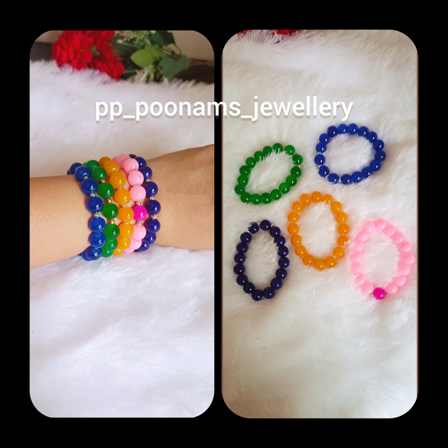 Combo of 5-- Colorful Elastic Bracelets