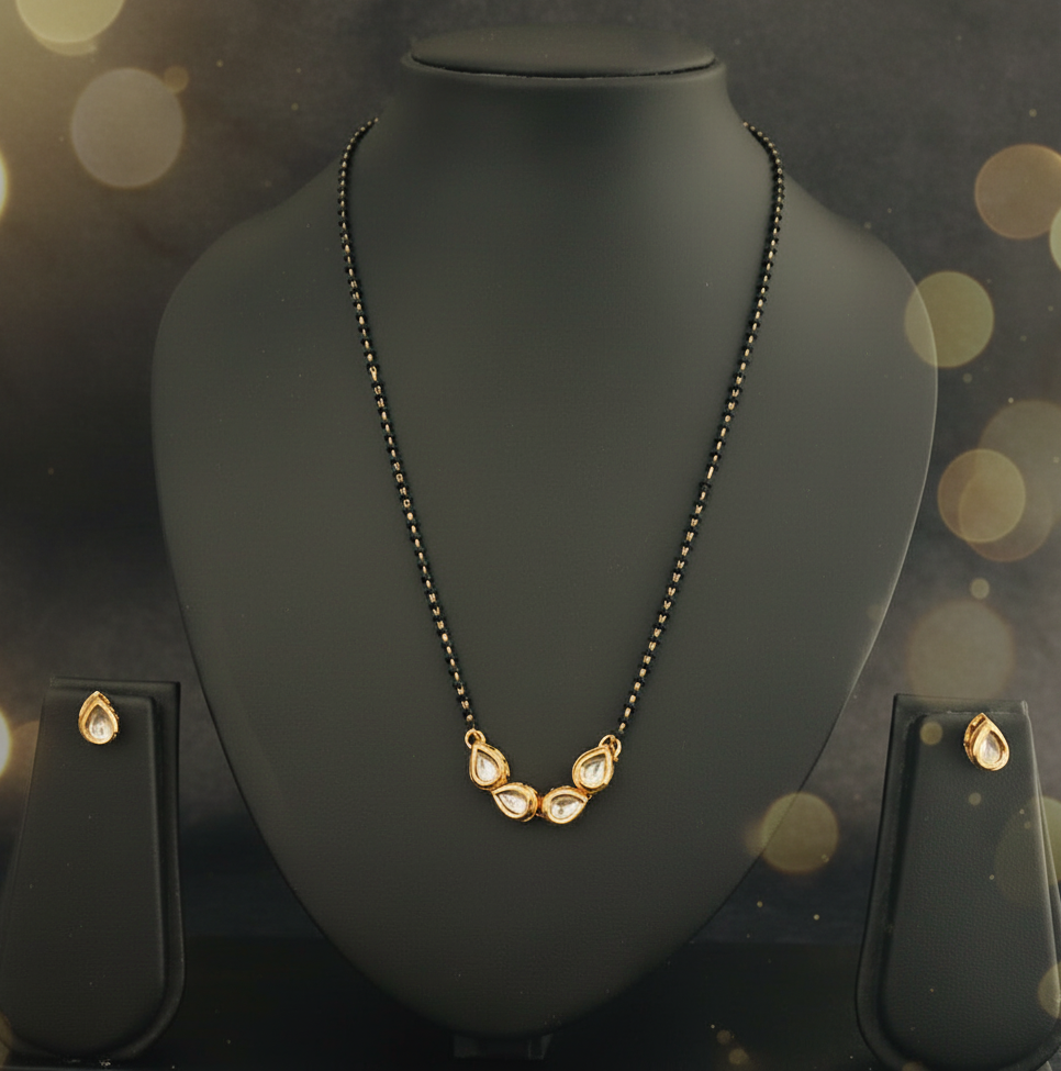 Gold Plated Meenakari Kundan Mangalsutra