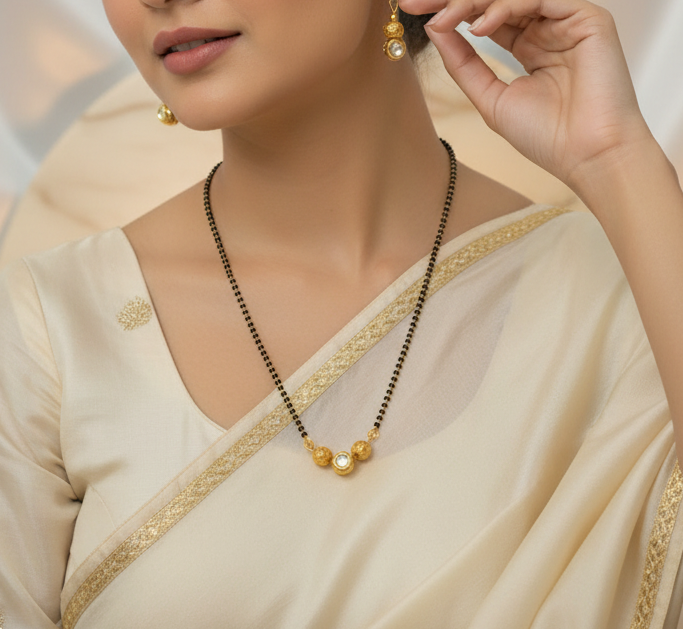 Gold Plated Kundan Mangalsutra