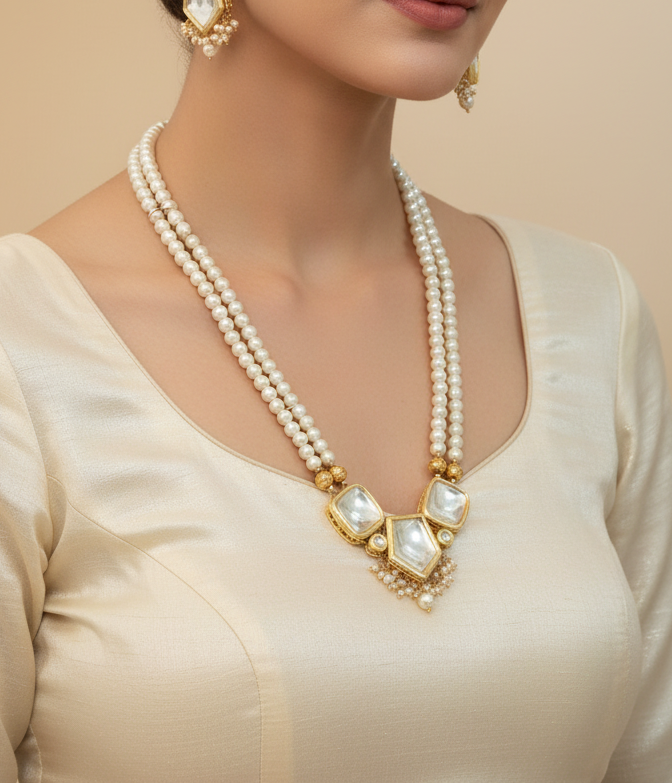 Gold Plated Kundan Beads RaniHaar