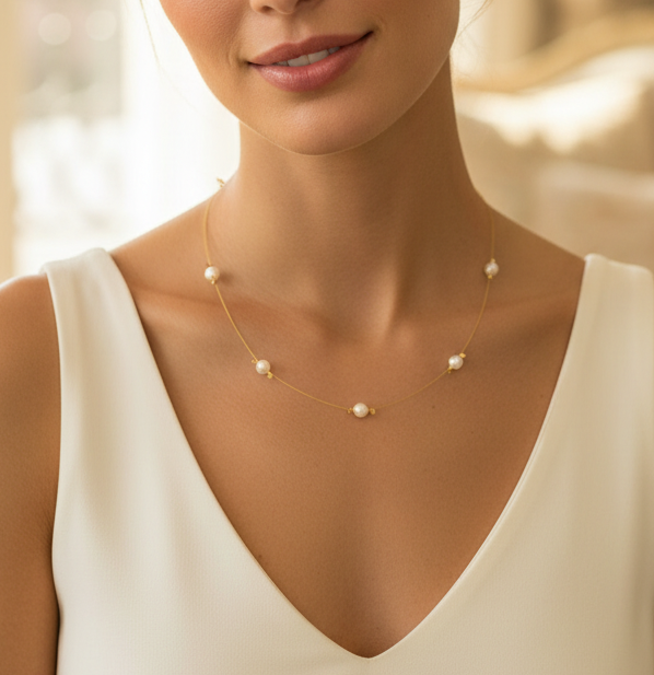 Invisible Brass Chain Necklace