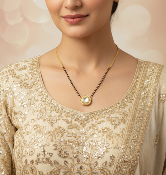 Delicate Meenakari Kundan Chain Mangalsutra