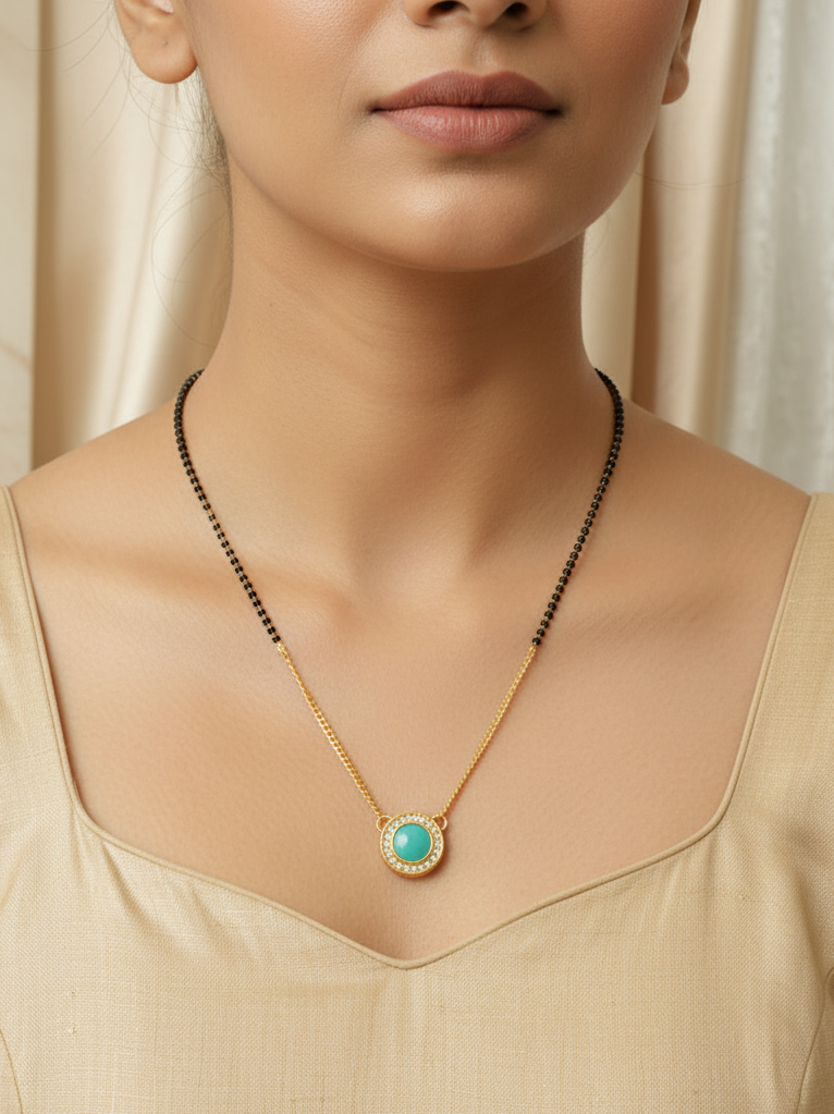 Delicated Monalisa Chain Kundan Mangalsutra