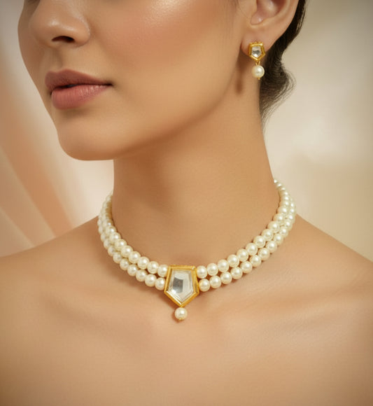 Gold Plated Meenakari Kundan Choker Set