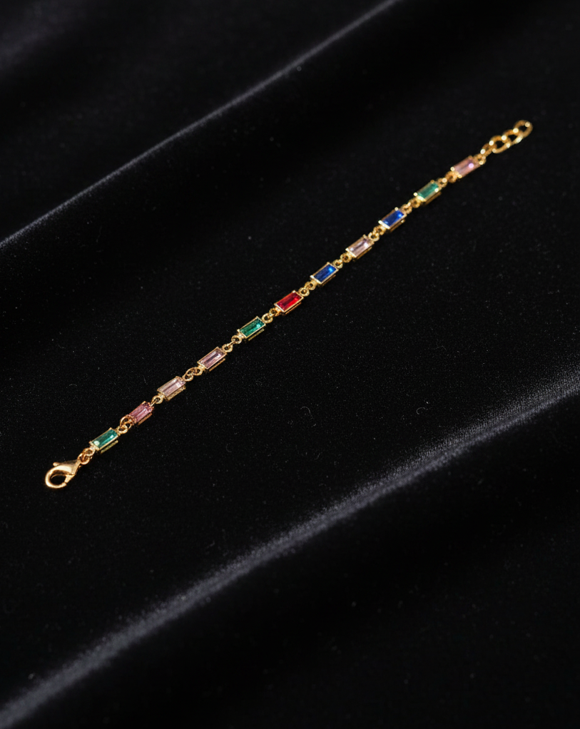 Delicate Rectangle Shaped Colorful Bracelet