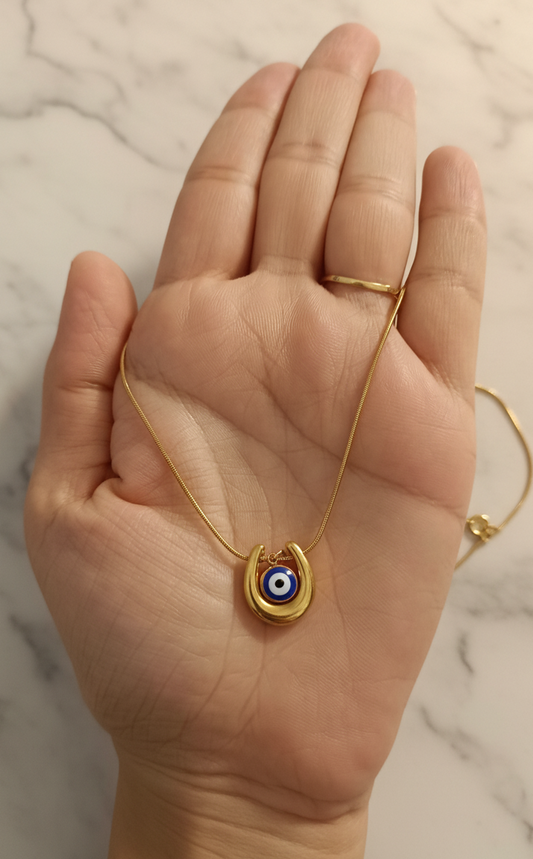 Anti-Tarnish Evil Pendant Necklace