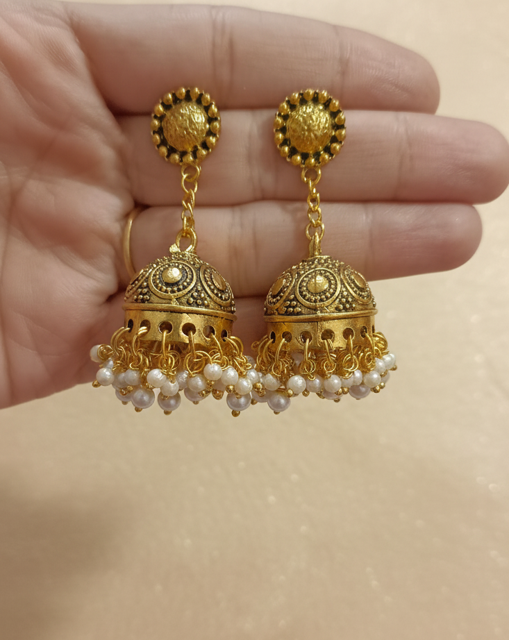 Golden Chain Jhumkas