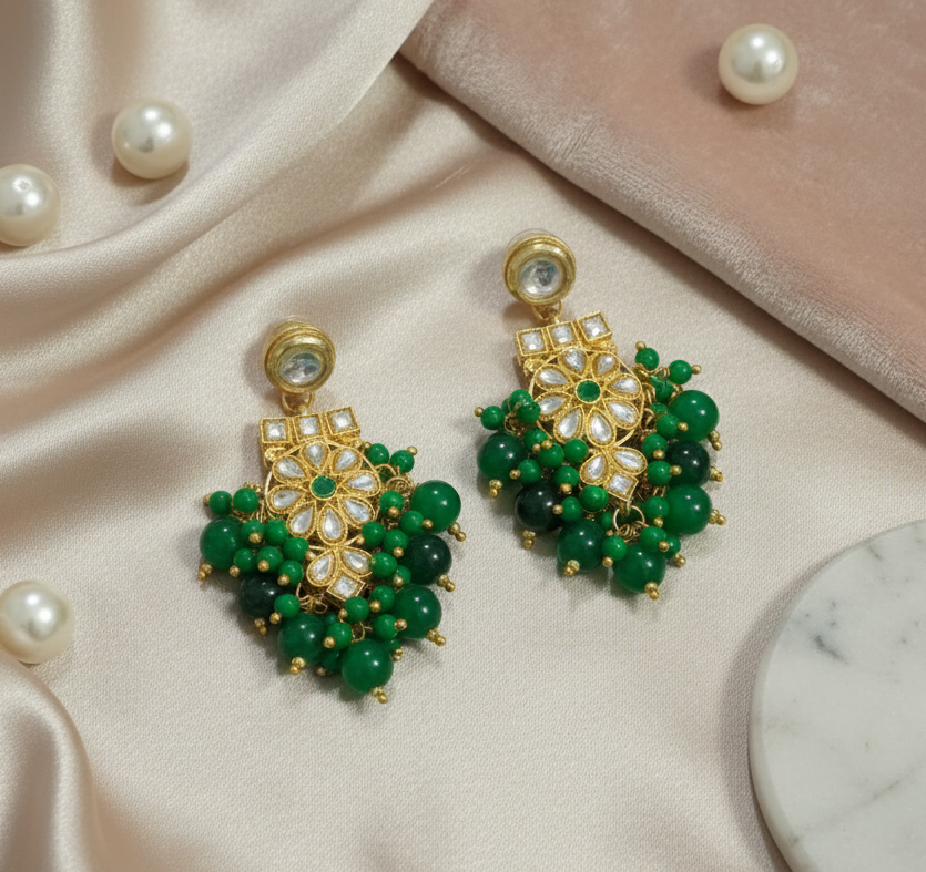 V-Shape Kundan Earrings