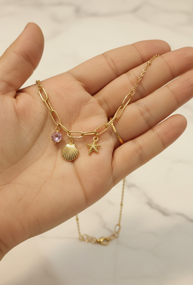 Golden Oxidised Anti-Tarnish Chain Necklace