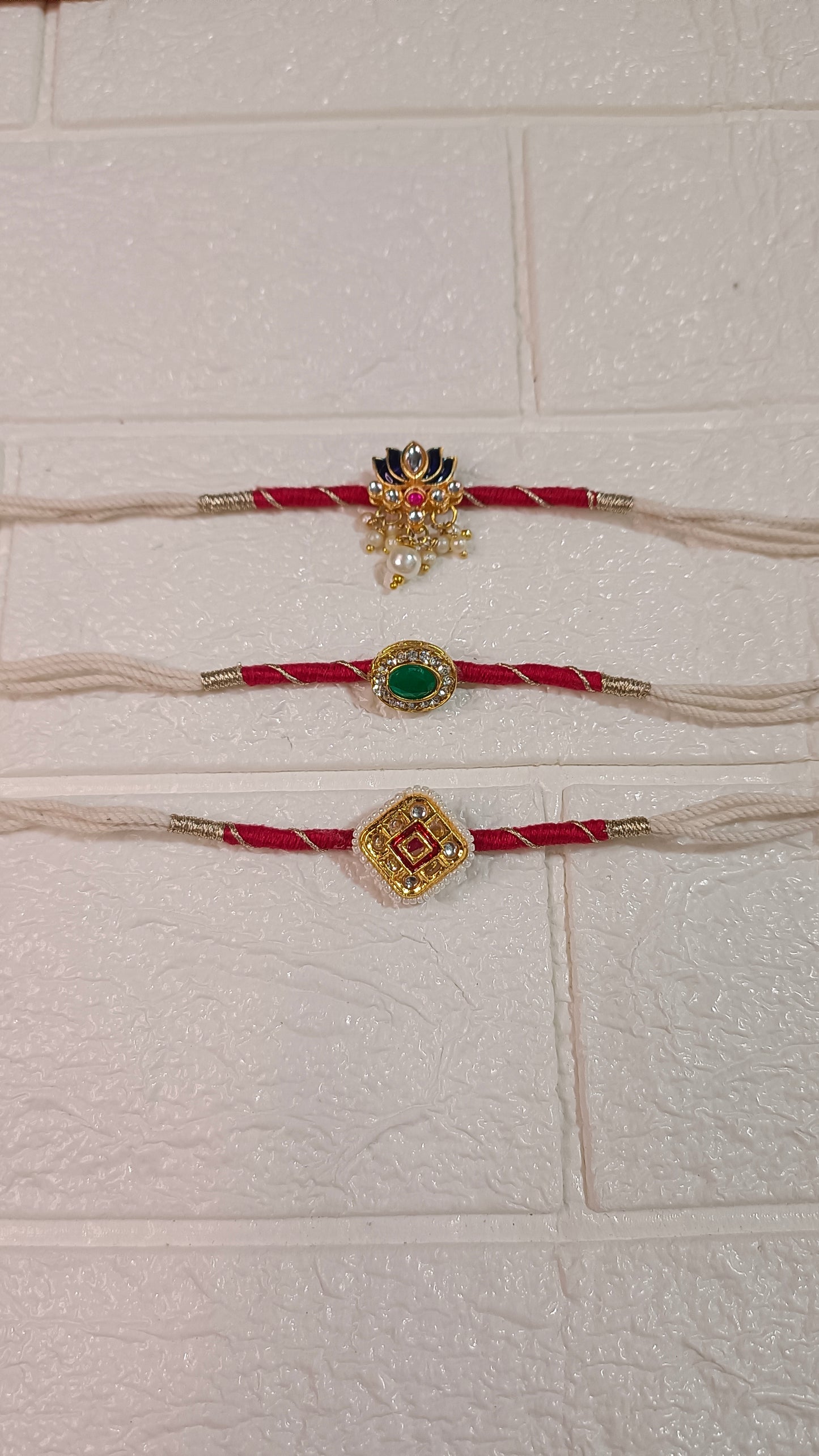 Combo of 3 Kundan Rakhis