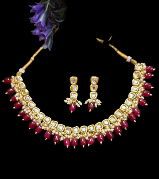 Gold-Plated Meenakari Kundan Choker Set