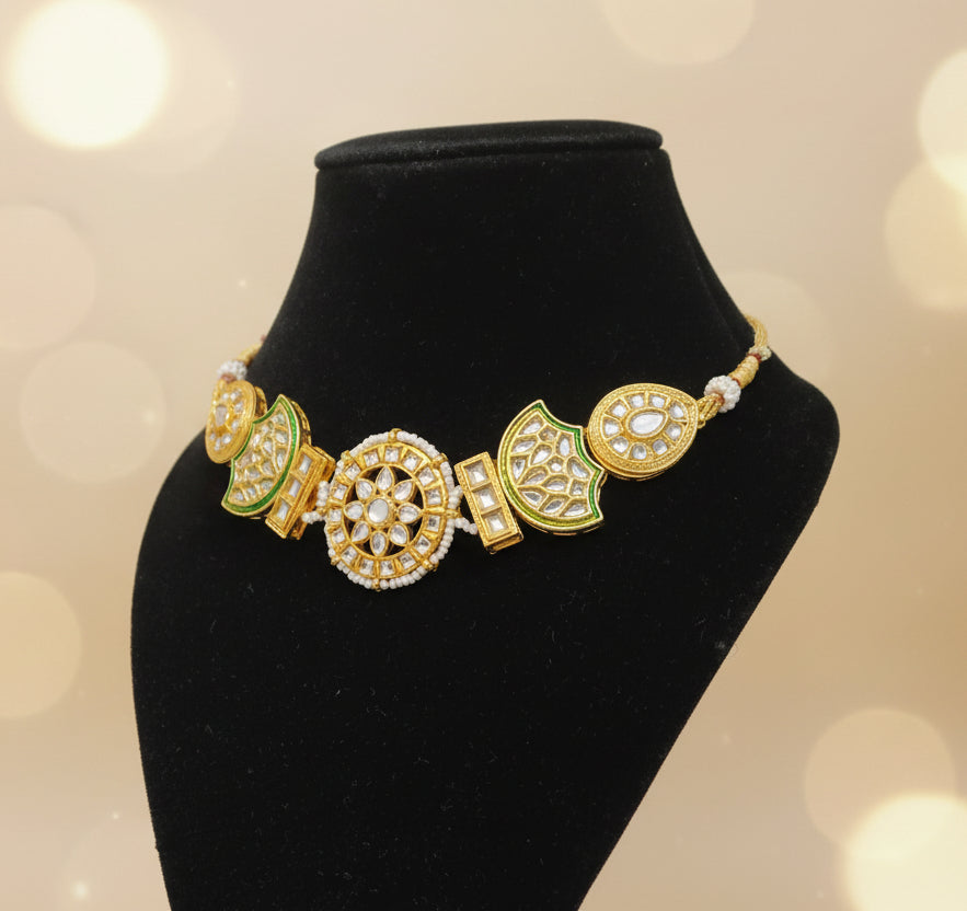Gold-Plated Kundan Choker Set