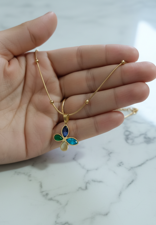 Anti-Tarnish Colorful Pendant Necklace