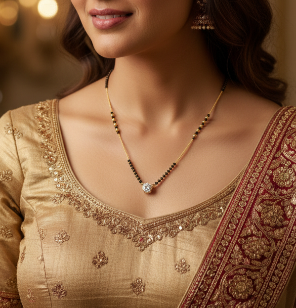 Delicate AD pendant Mangalsutra