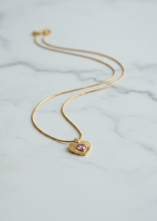 Anti-Tarnish Heart Pendant Necklace