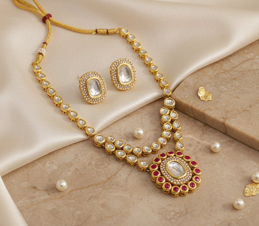 Exclusive Gold-Plated Meenakari Kundan Set