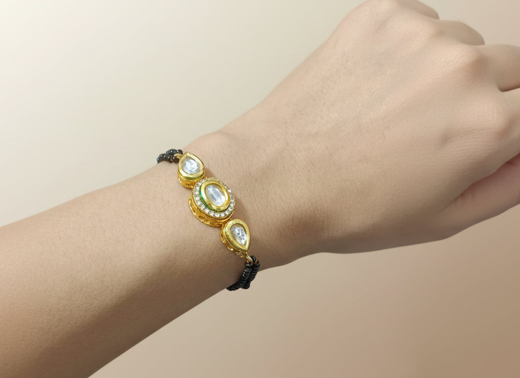 Meenakari Kundan Pendant Hand Mangalsutra