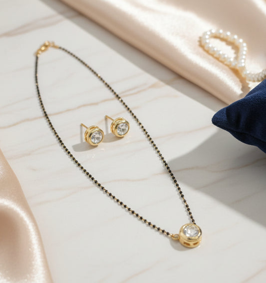 Meenakari Kundan Pendant Mangalsutra Set