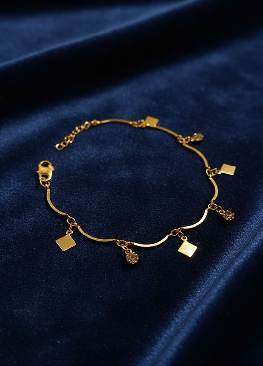 Delicate Gold-Plated Charm Bracelet