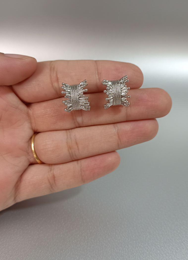 Anti-Tarnish Silver Round Earrings