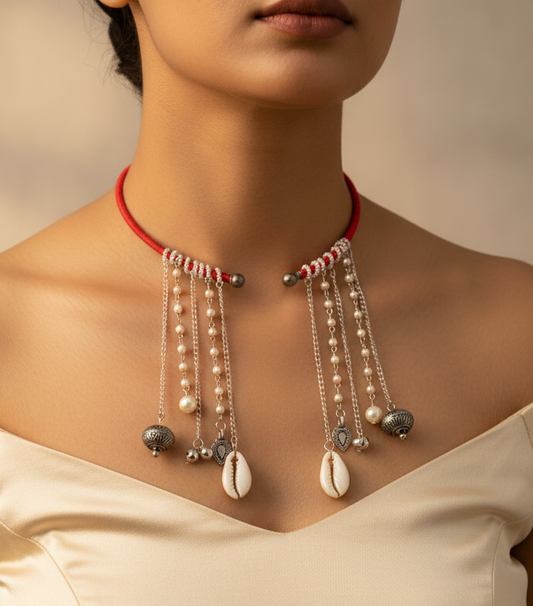 Oxidised Fancy Hasli Neckpiece