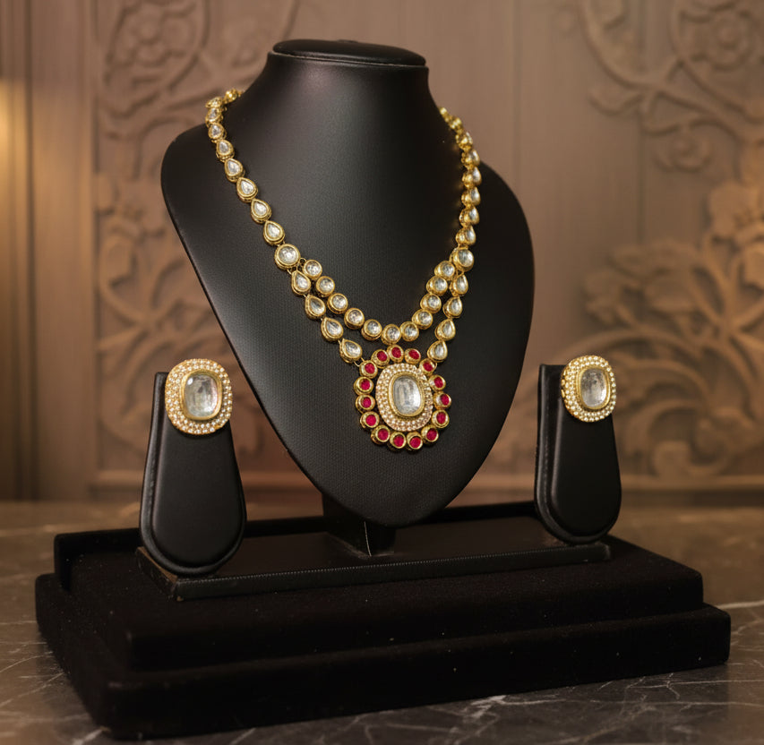 Exclusive Gold-Plated Meenakari Kundan Set
