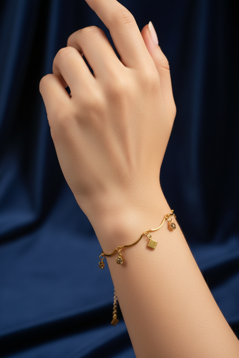 Delicate Gold-Plated Charm Bracelet